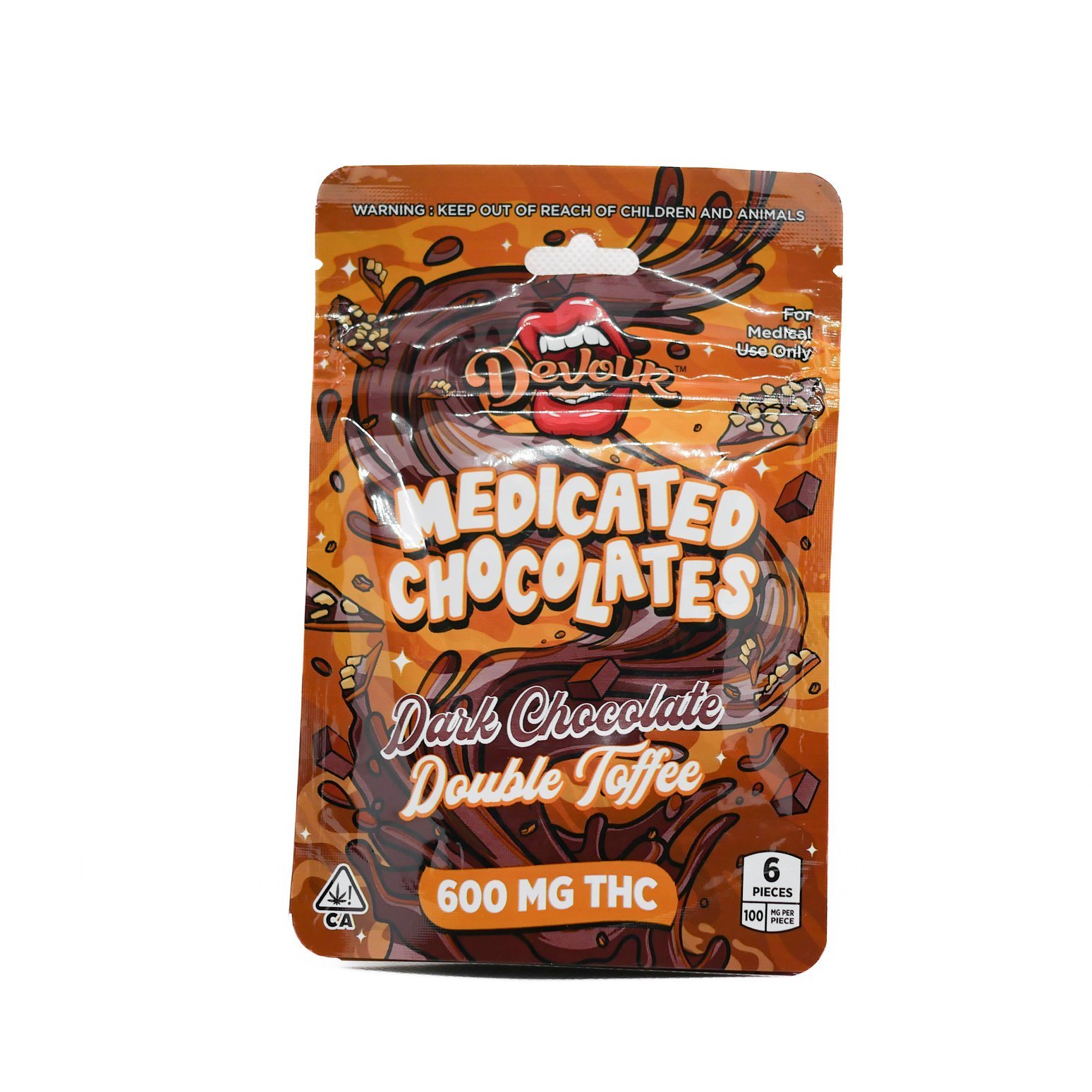 Devour Dark Chocolate Double Toffee Medicated Chocolate Bites