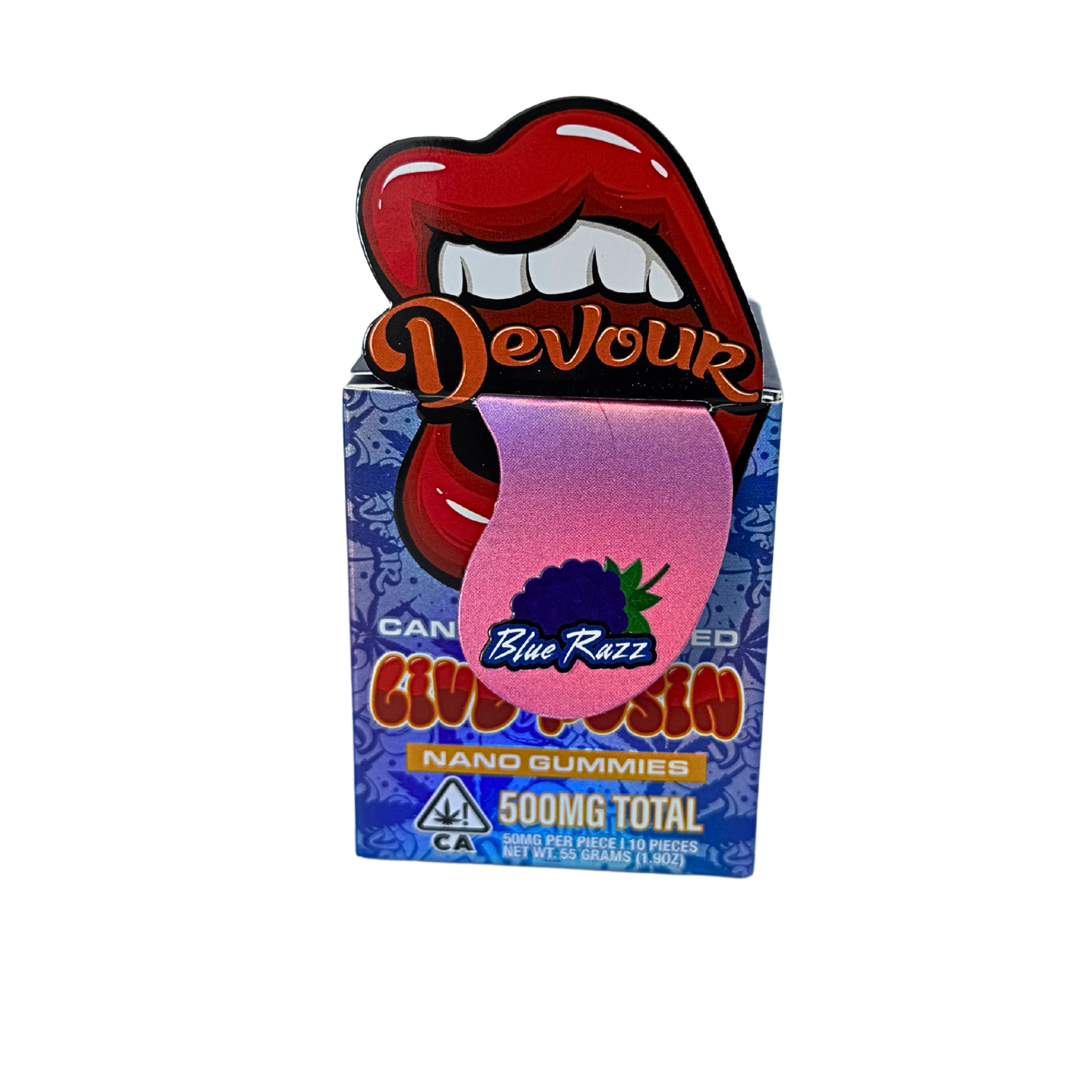 Devour Blue Razz Live Rosin Nano Gummies