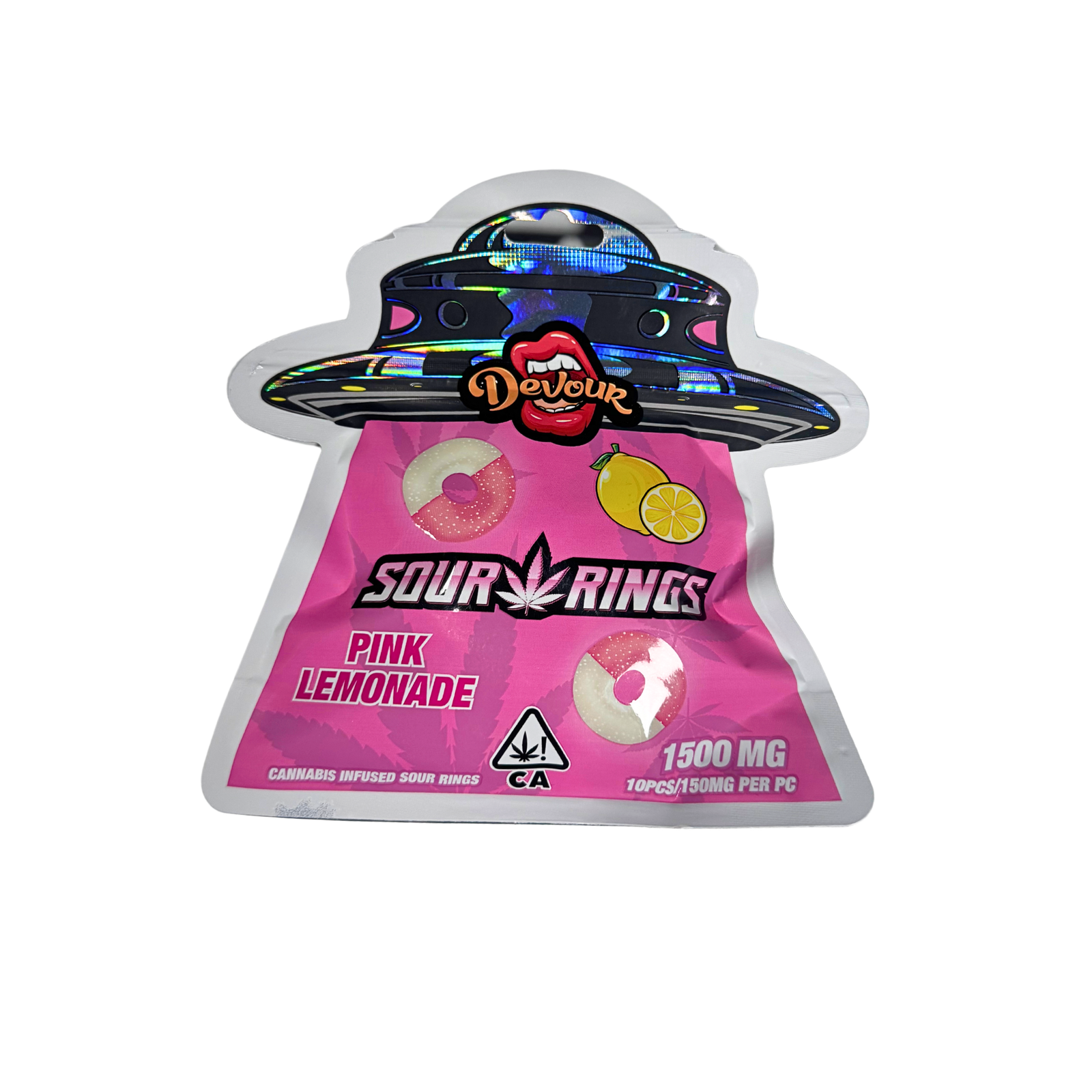 Devour Pink Lemonade Sour Rings THC Infused Gummies
