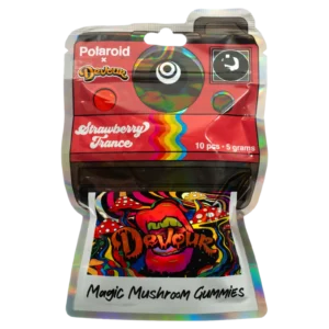Polaroid x Devour Strawberry Trance 5g Magic Mushroom Gummies