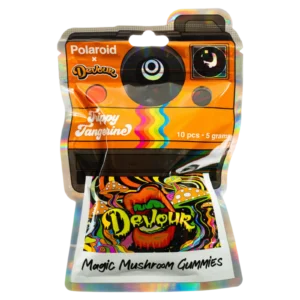 Polaroid x Devour Trippy Tangerine 5g Magic Mushroom Gummies