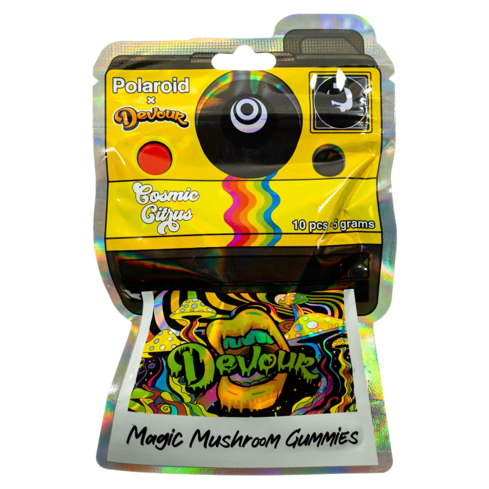 Polaroid x Devour Cosmic Citrus Magic Mushroom Gummies