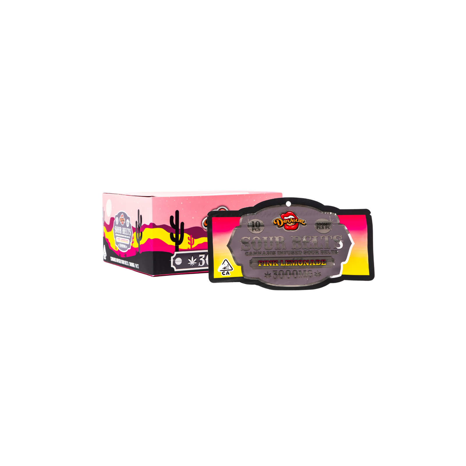 Devour Pink Lemonade Sour Belts Gummies