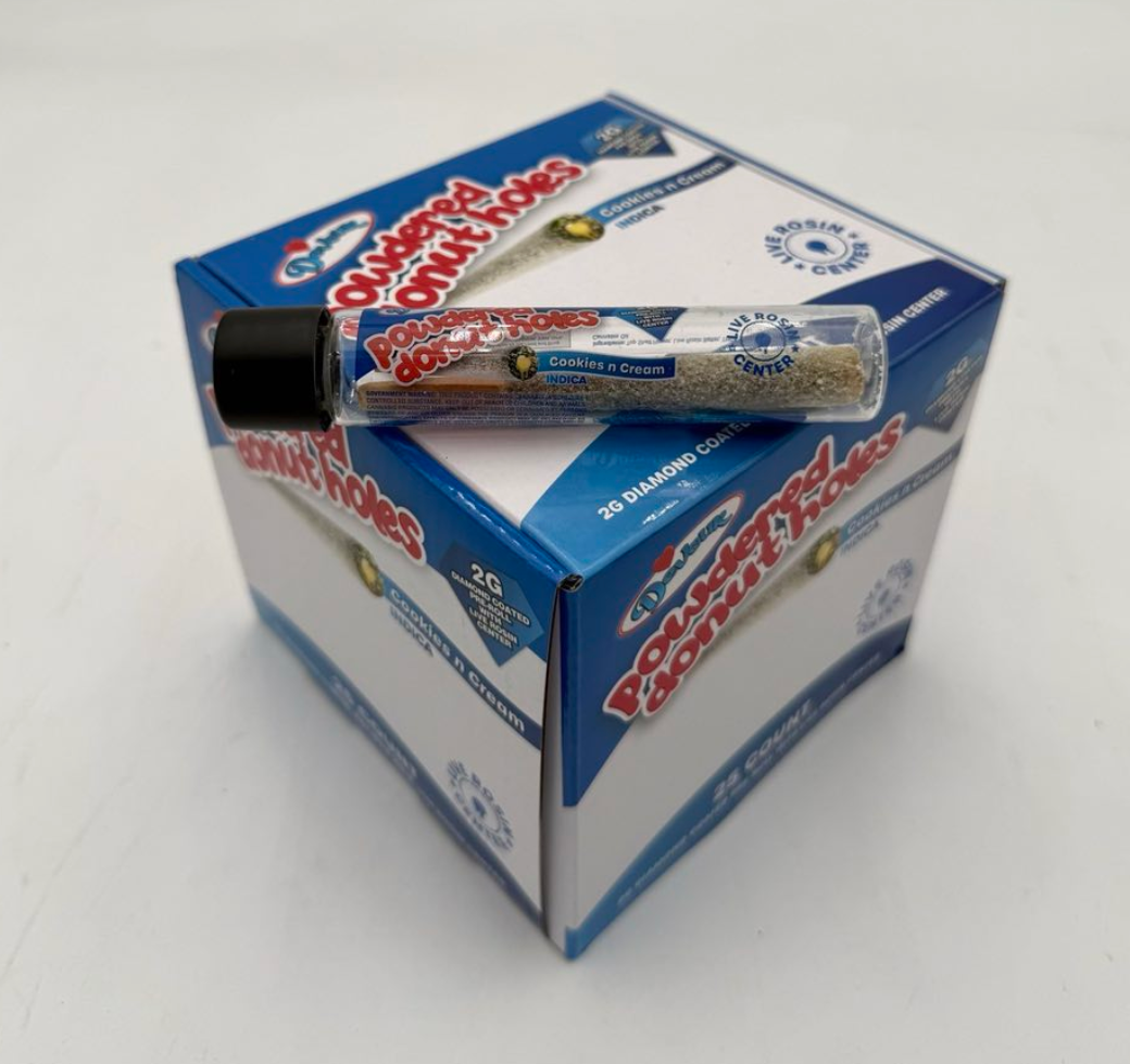 Devour Powdered Donut Holes Pre Rolls Cookis N Cream 25 Pack